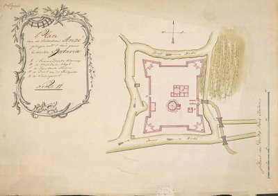 Mappa della fortificazione di Anke da C.A. Luepken